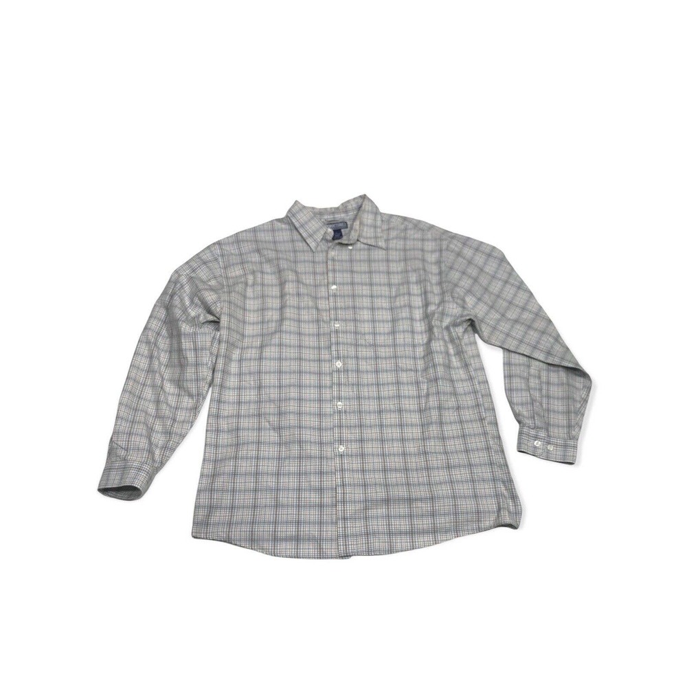 Structure Shirt Mens Medium M Button Up Regular Fit Long Sleeve Collared Ivory